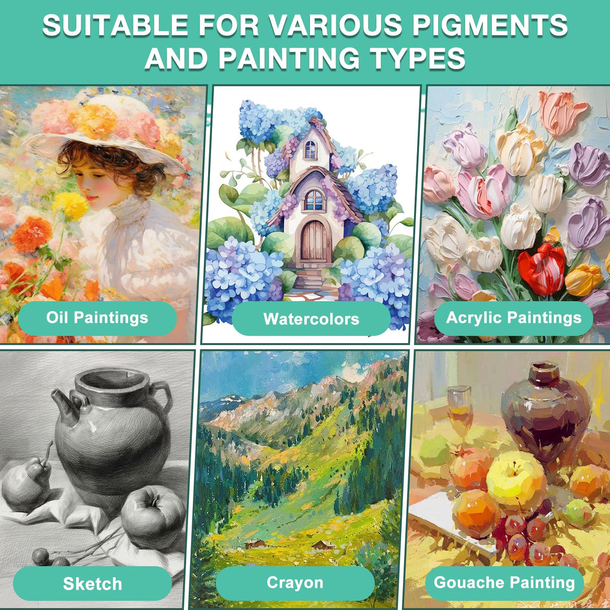 ESRICH 10x10 Stretched Canvas for Painting, 10 Pack Square Canvas for Painting Primed Acid-Free Framed Blank Canvas, Art Canvases for Beginners & Artists to Paint Oil, Acrylic, Pouring Painting. ESRICH