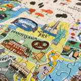 Puzzles for Adults 1000 Pieces - Illustrated US Map Puzzle - United States USA 1000 Piece Puzzle for Adults and Kids Puzzles - 100% Recycled Cardboard by bopster Bopster