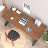 IBF Solid Wood Computer Desk, Rustic 55” Real Wood Home Office Work Desk, Farmhouse Natural Wood Desk for Writing Study, Simple Fir Wooden PC Table Workstation for Living Room Bedroom, Brown, 55 inch IBF