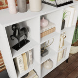 Sauder North Avenue White 9-Cube Organizer with Metal Base Sauder