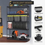 GarveeTech Heavy Duty Garage Shelving Unit, 48 in L x 18 in W x 72 in H Adjustable Storage Shelves, 2500 LBS Load Capacity, Durable Metal Shelves for Garage Organization, Basement, Workshop GarveeTech