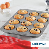 Farberware Nonstick Bakeware 12-Cup Muffin Tin / Nonstick 12-Cup Cupcake Tin - 12 Cup, Gray Farberware