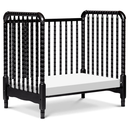 DaVinci Jenny Lind 3-in-1 Convertible Mini Crib in Ebony, Removable Wheels, Greenguard Gold Certified