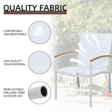 Shintenchi 3 Pieces Patio Bistro Sets, Outdoor Textilene Fabric Conversation Bistro Set, Textilene Fabric Front Porch Chairs Small Patio Furniture Set with Table for Lawn,Garden,Balcony (White) Shintenchi