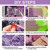 SENQAO Bus Diamond Painting Kits for Adults, Car Flower Full Drill Diamond Dots Paintings for Beginners, Round 5D Paint with Diamonds Pictures Gem Art Painting Kits DIY Crafts Kits 12x16inch SENQAO