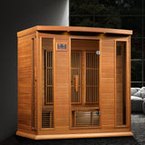DYNAMIC SAUNAS Maxxus MX-K406-01 Elite 4-Person Near Zero EMF (Under 2 MG) FAR Infrared Sauna, (Canadian Clear Red Cedar) Curb Side Delivery DYNAMIC SAUNAS