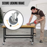 Caster Wheels, Casters, Casters Set Of 4, Stem Casters, 3 Inch Casters, Locking Casters, Castor Wheels, Rubber Casters, Wheels for Wire Shelving Racks, Casters for Wire Shelving, Heavy Duty 3/8-16x1.5 Houseables