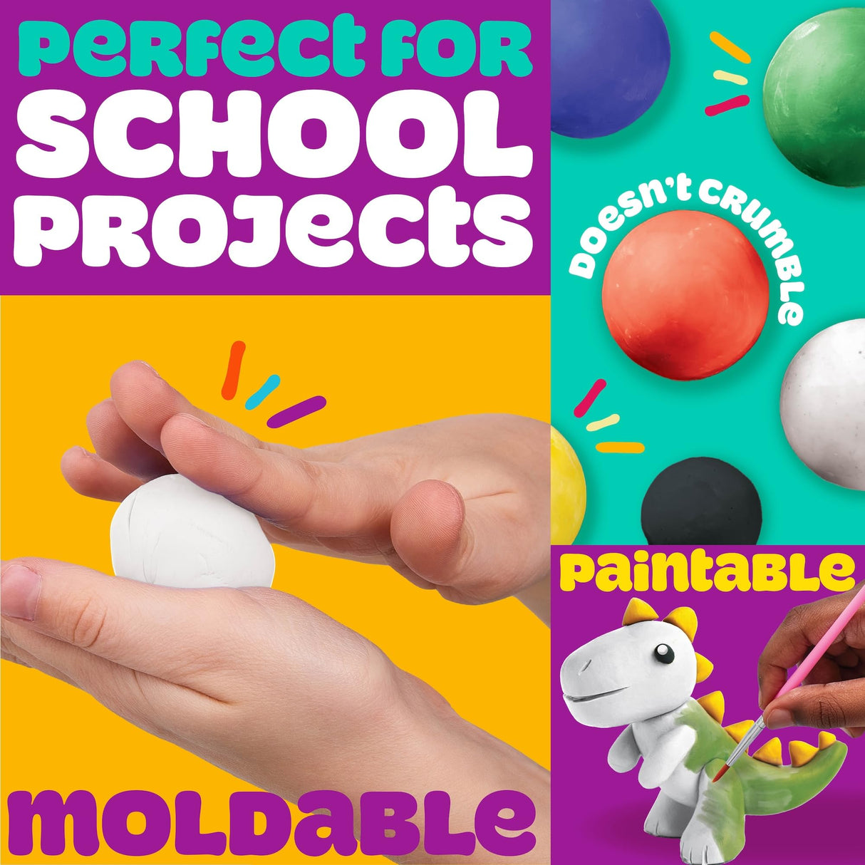 Play-Doh Air-Dry Clay Scented Variety Pack, Air Dry Clay for Kids, Modeling Clay for Kids, Arts & Crafts Gift, Craft Supplies, Molding & Sculpting Clay Play-Doh