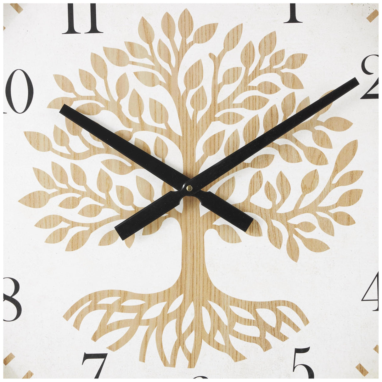 Deco 79 Wooden Tree Decorative Wall Clock Wall Clock for Home with Cream Backing, Wall Clock for Room 24" x 2" x 24", Brown Deco 79