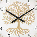 Deco 79 Wooden Tree Decorative Wall Clock Wall Clock for Home with Cream Backing, Wall Clock for Room 24" x 2" x 24", Brown Deco 79