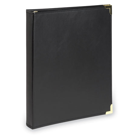 Samsill Classic Collection Executive Presentation 3 Ring Binder/Portfolio Binder, Half Inch Binder, Brass Round Ring (Holds 100 Sheets), Black Samsill