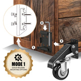 SPACECARE Workbench Casters kit 900Lbs Heavy Duty Quick Release 2 Mounting Options Retractable Workbench Stepdown Caster Wheels Adjustable Polyurethane Durable Steel Construction (Set of 4) SPACECARE