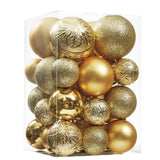 Wironlst Christmas Ball Ornaments - 30pcs Shatterproof Plastic Christmas Ornaments Hanging Ball Decorations for Xmas Tree, Holiday, Wedding, Party (Multi-Size, Gold) Wironlst