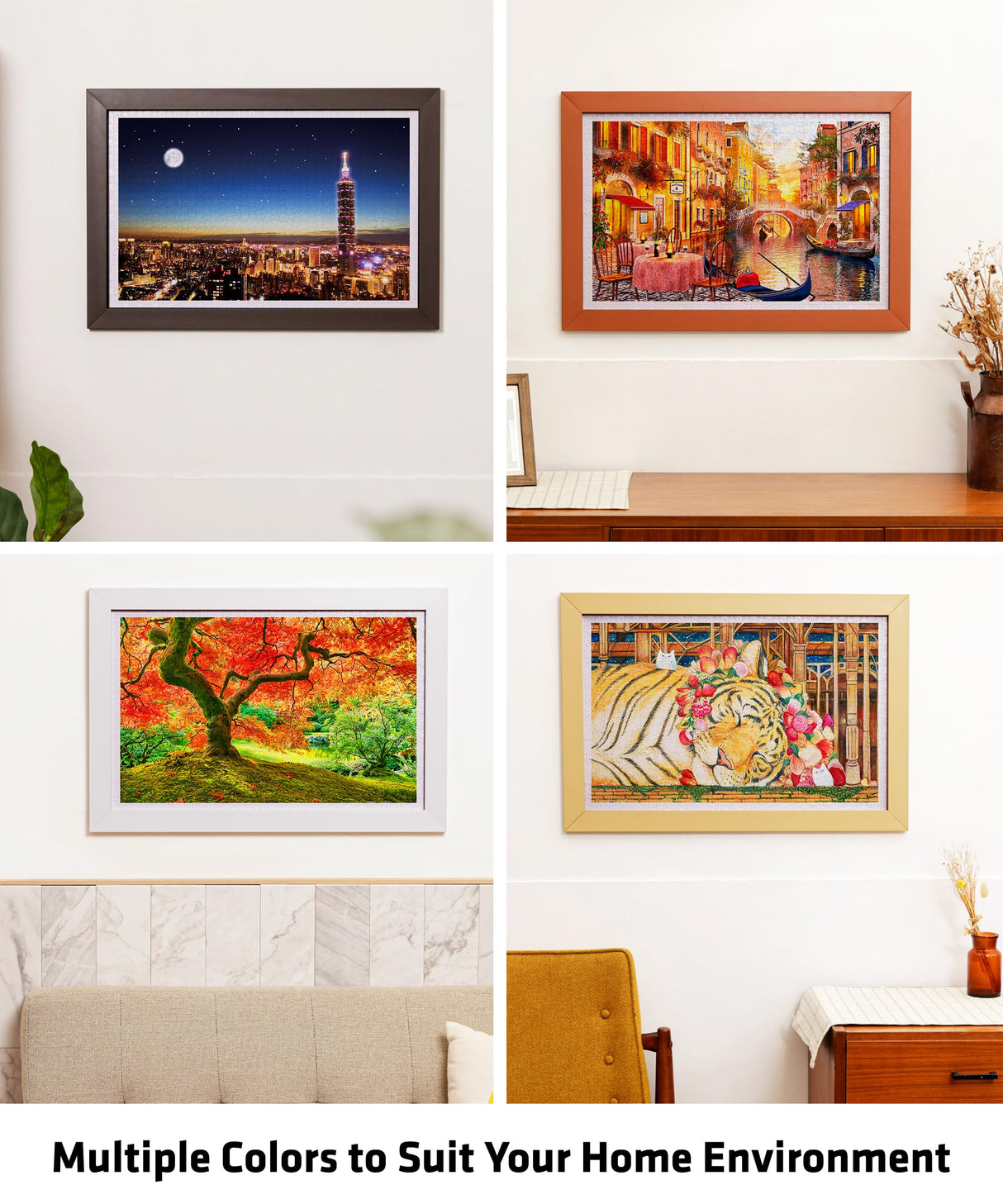 Pintoo Jigsaw Puzzle Frame Tailor-Made for Pintoo's 1200 Pieces Puzzle ONLY - Dark Brown - Effortless & Toolless Assembly NO Glue Required [W1063] Pintoo