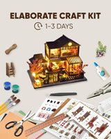 DIY Miniature House Kit, Mini House Kit for Beginners, Mayberry Street Miniatures, Model Building Craft Diorama Kit, Ideal Gifts for Birthday, Christmas(Japanese Garden House) Flybean