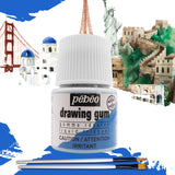 Pebeo Drawing Gum Made in France - Masking Fluid for Watercolor Painting and Various Art Projects - Bundled with Moshify Applicator Brush Set Moshify