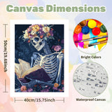 Ceiomez DIY Skull Paint by Numbers Kit for Adults, Skeleton Paint by Numbers for Adults, Halloween Adult Paint by Number Kits on Canvas for Home Decor Gift Art Work 16x20in Ceiomez