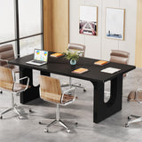 Tribesigns Modern Executive Desk, 70.9" Large Office Computer Desk, Conference Table Meeting Room Table, Simple Workstation Business Furniture for Home Office, Black Tribesigns