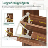 47" Fluted Large Shoe Cabinet with 4 Flip Drawers, Slim Freestanding Shoe Cabinet Organizer, Narrow Shoes Storage Rack for Entryway, 5 Sturdy Legs (All Walnut, 9.45" D x 47.24" W x 35.83" H) FurSch