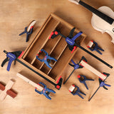 WORKPRO 10-Pack Clamps for Woodworking, 12" & 6" Bar Clamps, 2 Quick-Release Ratcheting Wood Clamps and 4 Spring Clamps, Light Duty F Clamps/Spreader 150 LBS Load Limit WORKPRO