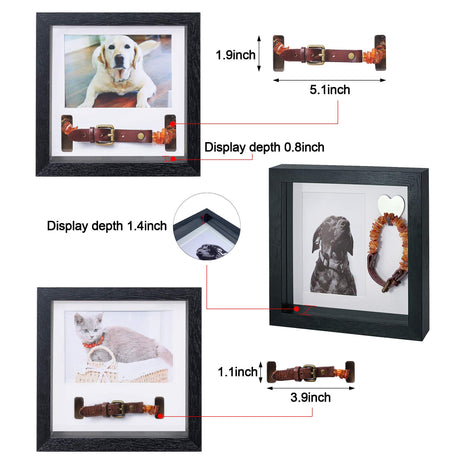 KCRasan Pet Picture Frame - Memorial Frame for Loss of Dog or Cat - Pet Collar Frame Remembrance Sympathy Keepsake KCRasan