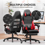 GTPLAYER Gaming Chair, High Back Leather Computer Gaming Chair with Footrest, Ergonomic Height Adjustable Office Chair with Removable Cover and Lumbar Support for Gaming and Work (Red) GTPLAYER