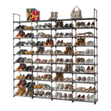 10 Tiers Shoe Rack, Large Capacity Shoe Shelf, Tall Shoe Organizer, Space Saving Shoe Shelf Holds 80 Pairs, Adjustable Height, Stackable Shoe Organizer for Closet, Entryway, Garage, Bedroom, Cloakroom ELEMENT ACE