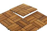 Bare Decor BARE-WF2009 Solid Teak Wood Interlocking Flooring Tiles (Pack of 10), 12" x 12", Brown Bare Decor