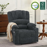 MCombo Power Lift Recliner Chair for Elderly, Lift Chair with Heat and Massage, USB &Type C Ports, Cup Holders, Fabric 7095 (Medium, Dark Grey) MCombo