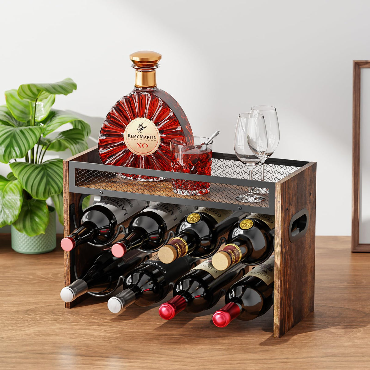 KLM 2-Tier Wine Rack, can Hold 8 Bottles.Suitable for Home Kitchens, Restaurants, Food Pantries, cabinets, and Bars. KLM