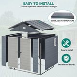 YITAHOME 8x6.2FT Outdoor Storage Shed w/o Floor, All-Weather Plastic Shed with Lockable Doors, Window & Vents, Plastic Tool Shed for Backyard, Patio, Poolside, Lawn, Gray YITAHOME