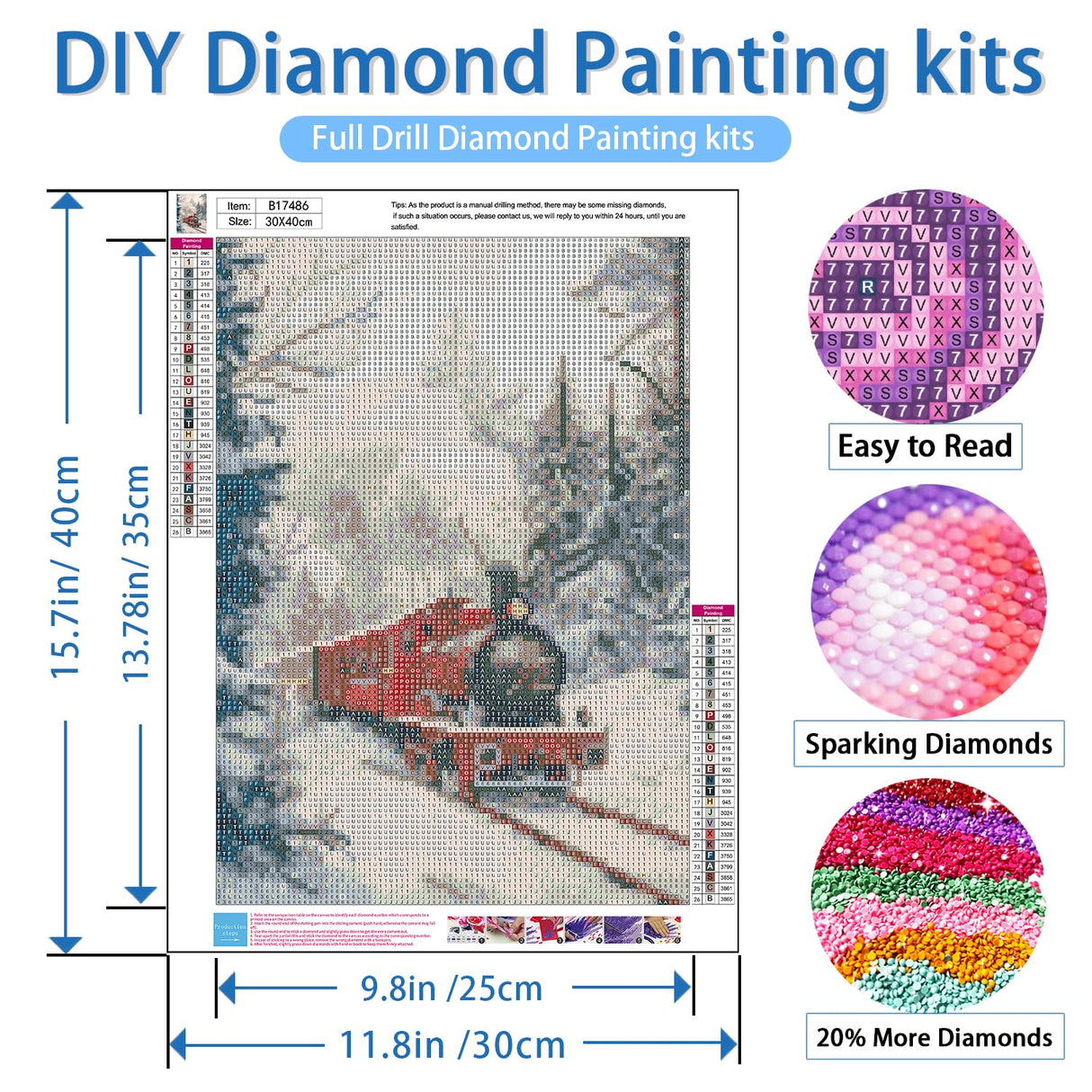 NWQZBYHT Train 5D Diamond Painting Kits for Adults,Steam Train Diamond Art Kits for Adults,DIY Round Full Drill Gem Painting Kits for Beginner,Diamond Dots Picture Crafts Home Wall Decor 12x16 Inch NWQZBYHT