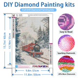 NWQZBYHT Train 5D Diamond Painting Kits for Adults,Steam Train Diamond Art Kits for Adults,DIY Round Full Drill Gem Painting Kits for Beginner,Diamond Dots Picture Crafts Home Wall Decor 12x16 Inch NWQZBYHT
