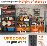 71.2''H Garage Shelving, 2500LBS Heavy Duty Shelvings, Adjustable Garag Storage Shelves, 5 Tier Metal Shelving Unit Wood Storage System Utility Storage Rack for Industrial, Warehouse, Basement KILISTEELS