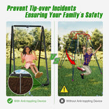 GREENSTELL Hammock Chair Stand, Swing Stand with 3 Hooks Fit for Most Hanging Chairs, Ground Nails for Outdoor and Rubber Clamps for Indoor, Hanging Stand Only Max Load 500lbs, Swing Chair not Include GREENSTELL