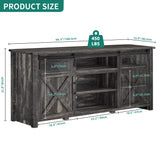 YITAHOME Farmhouse TV Stands for 75 Inch TV with Power Outlets, Entertainment Center with Sliding Barn Doors and Adjustable Shelves, TV Cabinet Media Console Table for Living Room, Dark Rustic Oak YITAHOME