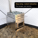 WillowyBe Portale Outdoor Sauna Set with Sauna Tent, Sauna Wood Stove, Sauna Stone for Dry Sauna, Cooking for Family and Friends WILLOWYBE