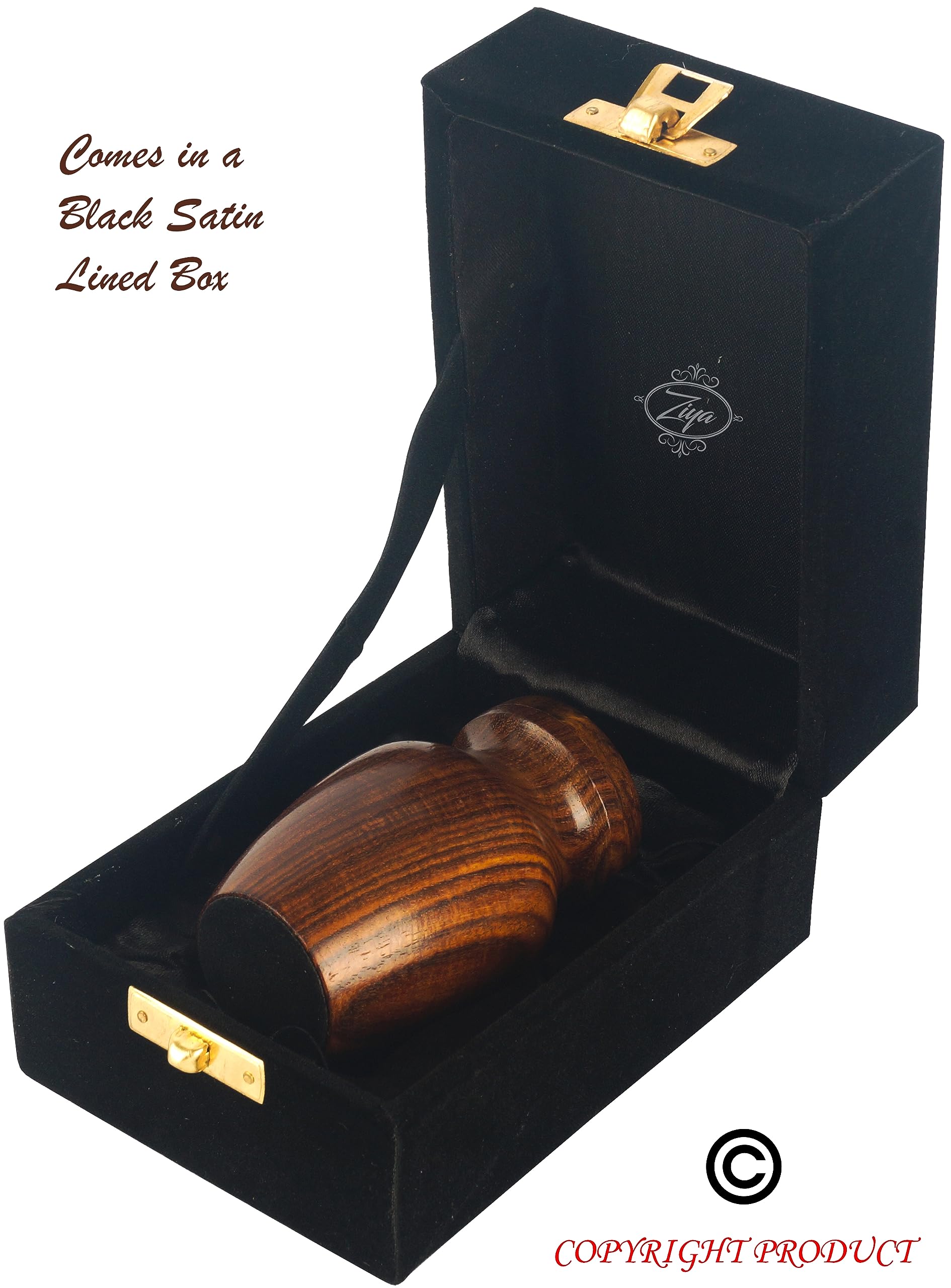 ZIYA Wooden Small Keepsake Cremation Urn for Human Ashes with black Velvet Case - Memorials Mini Sharing Personal Funeral Urn for Pet or Human Ashes Token - WoodArtSupply