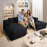 NNSNG 110" U Shaped Boneless Couches for Living Room with 2 Movable Ottomans,5 Seats Modular Cloud Sectional Couch Sofa(Black) NNSNG