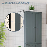 Yusong 72'' Tall Kitchen Pantry Cabinet, Freestanding Storage Cabinet with Doors and Shelves, Wooden Food Pantry Farmhouse Cupboard Buffet for Kitchen Dining Living Room, Gray Yusong