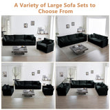 mikibama Luxury 2 Piece Cloud Couches Set, Modern Upholstered Chenille 3 Seater and Loveseat Sofa Set with 9 Pillow for Living Room Bedroom Office Apartment, Black mikibama