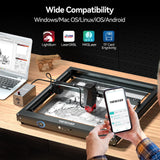 Laser Engraver, JL7 60W Laser Cutter 10W Output Powerful Laser Engraving Machine with Air Assist, APP Supported Cutter, High Accuracy and Speed 400*400 mm Size for Wood, Metal, Leather, Acrylic, Glass Woxcker