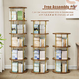 ALLSTAND 5-Tier 360° Rotating Gold Bookshelf - Space-Saving Swivel Bookcase for Stylish Storage ALLSTAND
