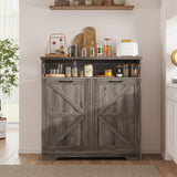 Befrases Tilt Out Trash Can Cabinet for 13 * 1 Gallon Trash Can, Farmhouse Kitchen Island Cabinet with Adjustable Shelf for Hidden Laundry Basket, Dog Proof Garbage Can for Dining Living Room, Grey Befrases