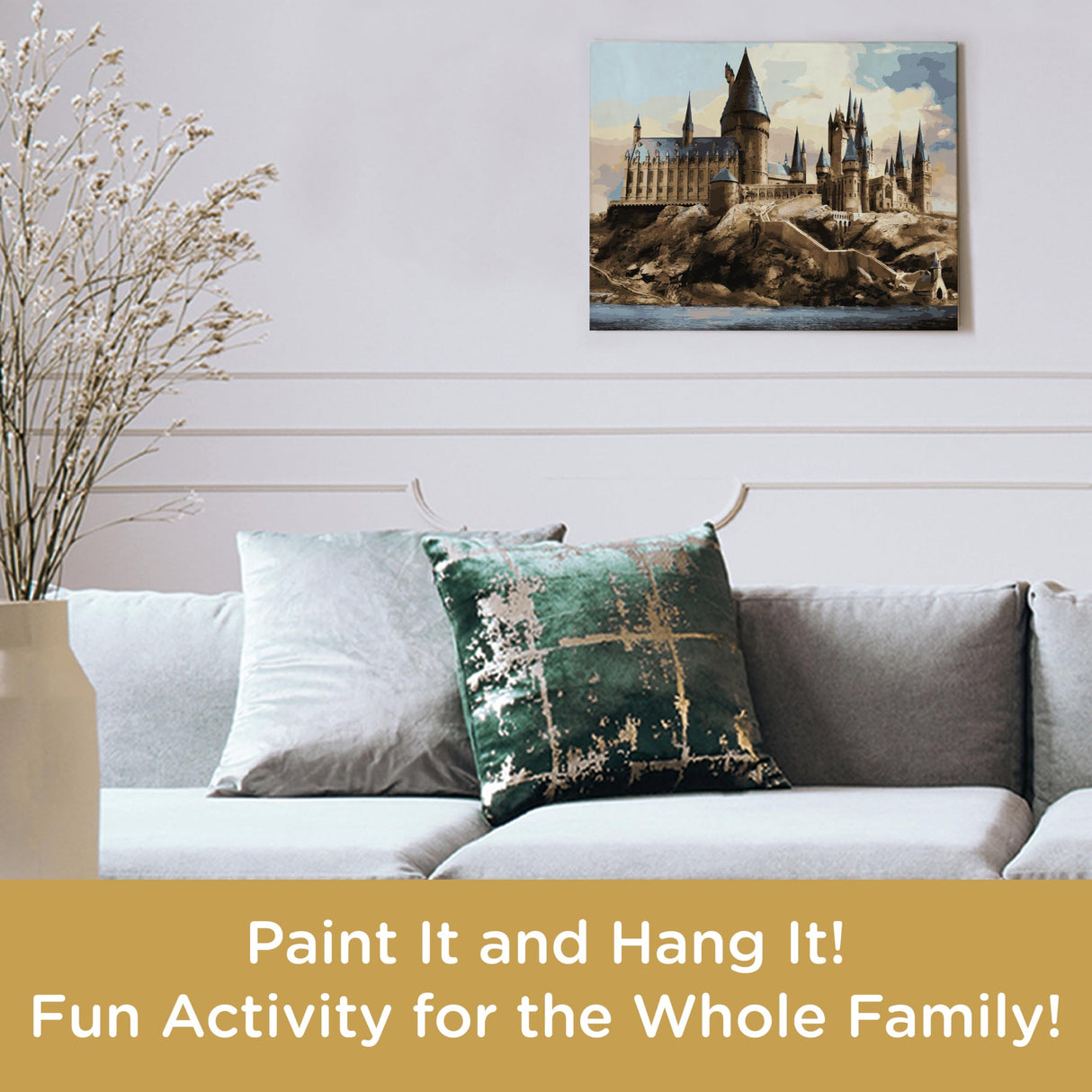 AQUARIUS Harry Potter Hogwarts Art by Numbers - 16 x 20 inches Harry Potter Themed Paint by Number for Adults & Kids - DIY Color by Number Paint Kit for Beginner - Officially Licensed AQUARIUS