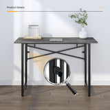 Lutown-Teen Folding Computer Desk 47 inch Writing Gaming Computer Camping Table, No Assembly Required Home Office Desk, Grey Lutown-Teen