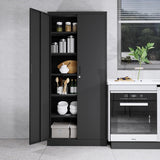 CJF Locking Storage Cabinet with 5 Adjustable Shelves, Metal Storage Cabinet, Garage Storage Cabinet for Home Office, Utility Room, School, Warehouse CJF