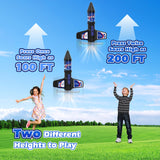 Demolike Rocket Launcher for Kids Automatic Launch 200 Feet Air Rocket Toy for Boy 10 Years Old Air Rocket with Safety Parachute and LED Outdoor Rocket Kits Toys Gifts for Kids Age 5 6 7 8 9 10 11 12 Demolike