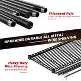 REIBII 5-Tier Heavy Duty Metal Wire Shelves, Industrial Style, 61.7"W x 72.4"H x 15.8"D, 1500 LBS Capacity, Adjustable, Rust Resistant, 2 Pack REIBII