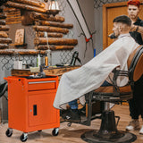 Danrelax 4-Drawers Rolling Tool Chest, Heavy Duty Tool Cart with Wheels, Tool Cabinet, Multi-Functional Tool Storage for Mechanics, Cold-Rolled Steel, Rolling Toolbox and Lockable Tool Box, Orange Danrelax